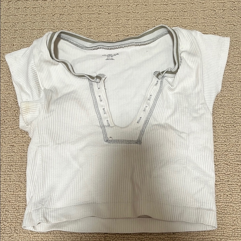 Urban Outfitters White Ribbed Top